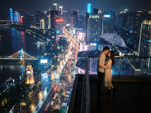 Romance of the night city.